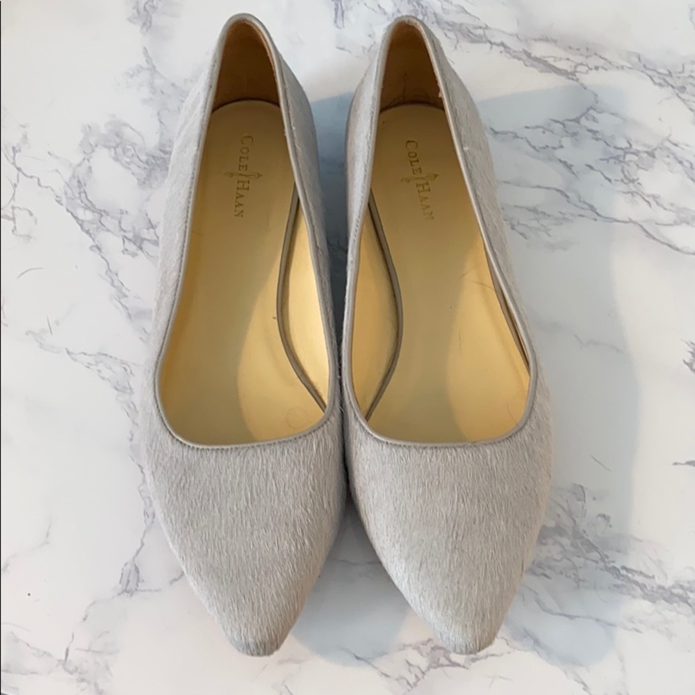Grey pony hair cole Haan flats